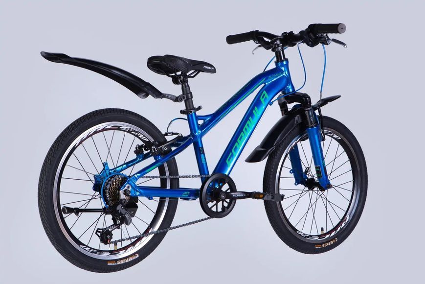 Велосипед AL 20" Formula BLACKWOOD Vbr FR рама-11" синій з зеленим 2026 OPS-FR-20-107 фото