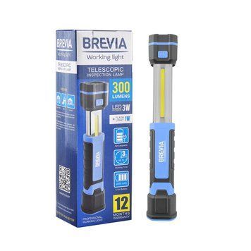 Ліхтар Brevia LED Телескопічна інспекційна лампа 3W COB+1W LED 300lm, 2000mAh, type-C (11340) 11340 фото