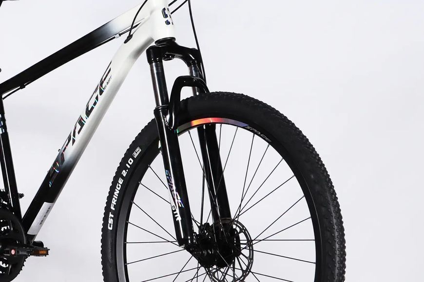 Велосипед ST 27.5" SPACE MARS DD FR рама-17" чорний з білим 2026 OPS-SP-27.5-070 фото
